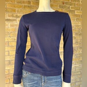 Equestrian style Lauren Ralph Lauren Navy Elbow Patch Top - Size M
